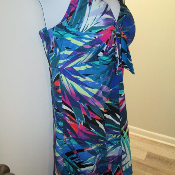 Swim Solutions Printed Bow-Front Swim Dress NWT sz 18 - Picture 6 of 11